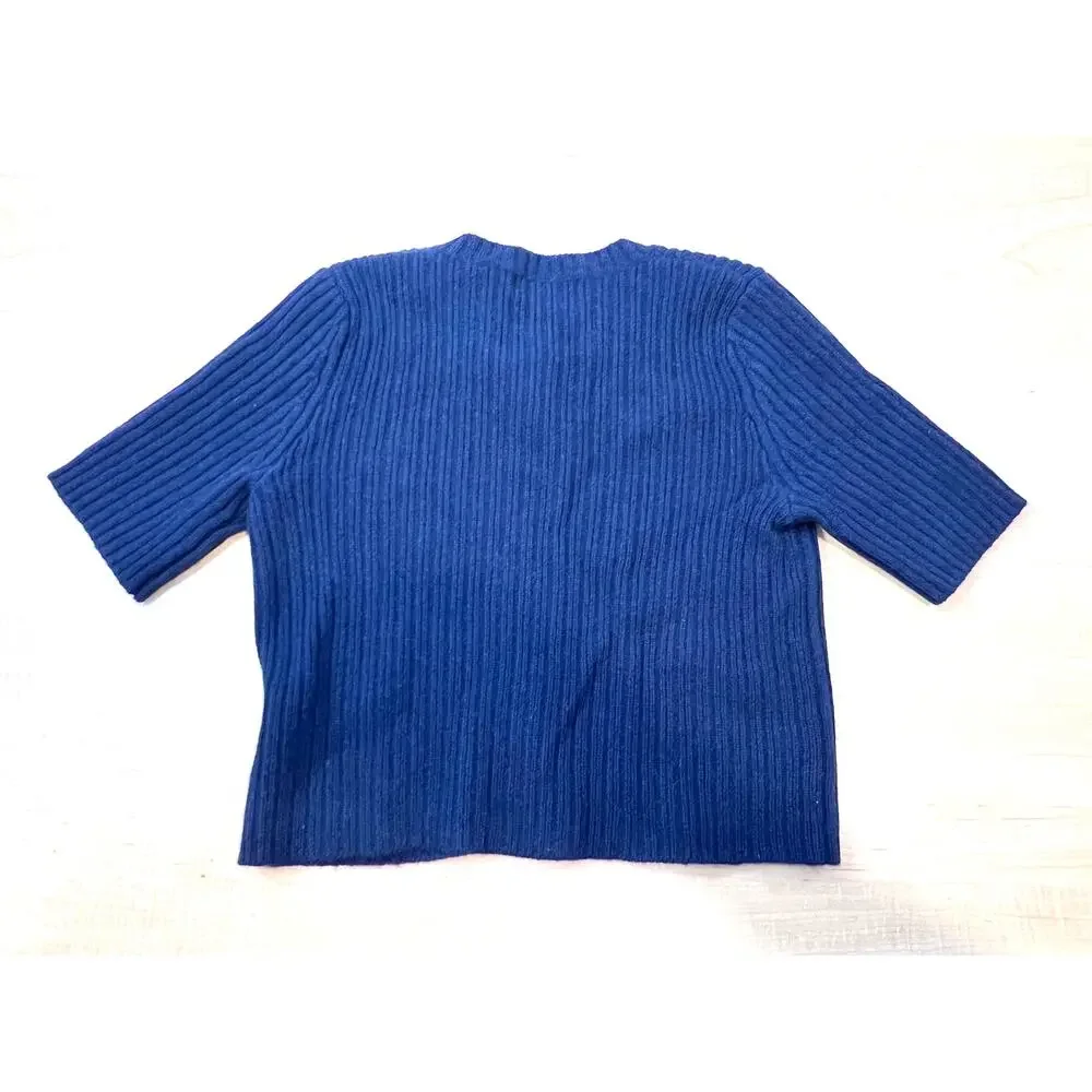NWOT House Of‎ Harlow Short Sleeve Cardigan Sweater 100% Cashmere Woams Size XS